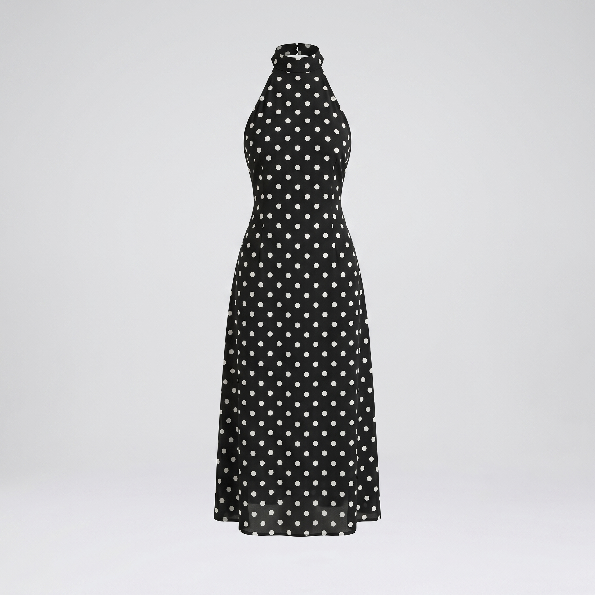 Robe Noire à Pois Blancs