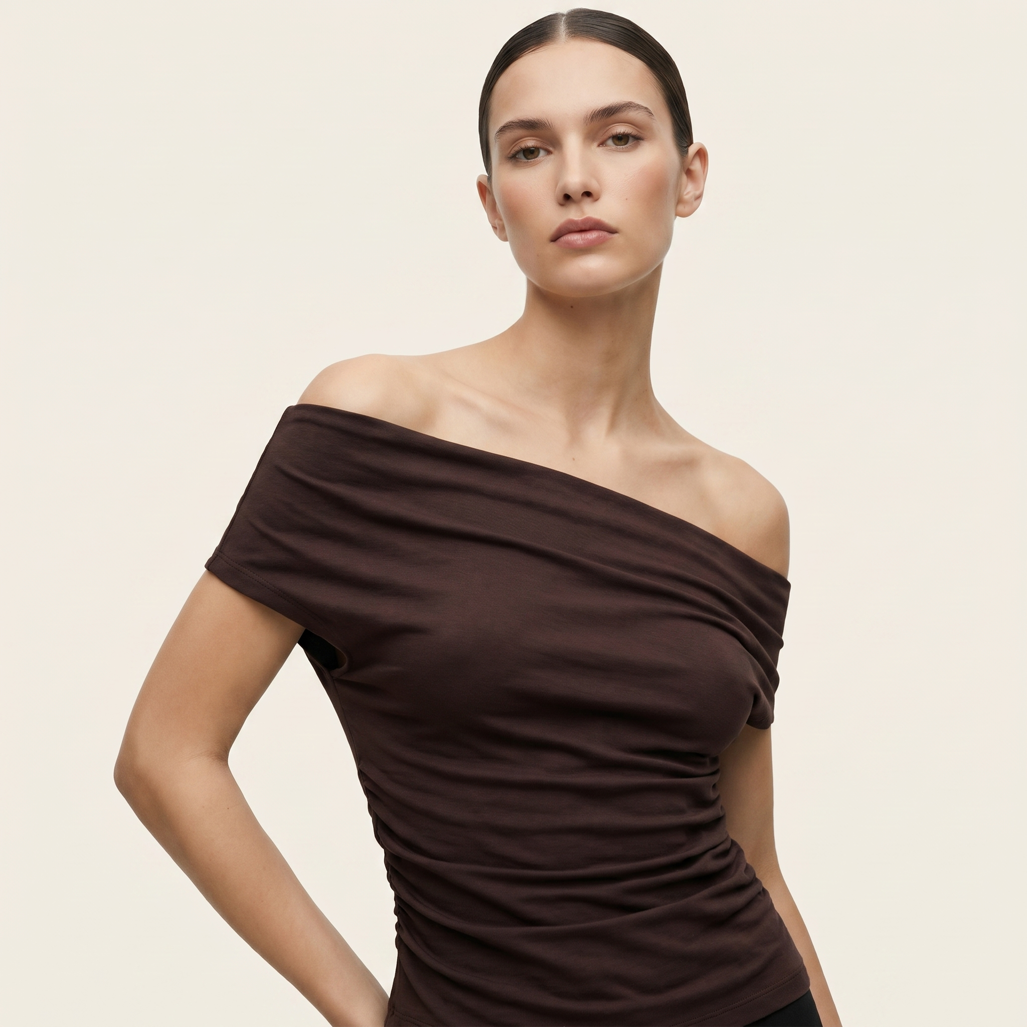 Top Femme Drapé Épaules Dénudées