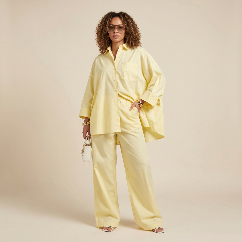 Ensemble Oversize Jaune Pastel