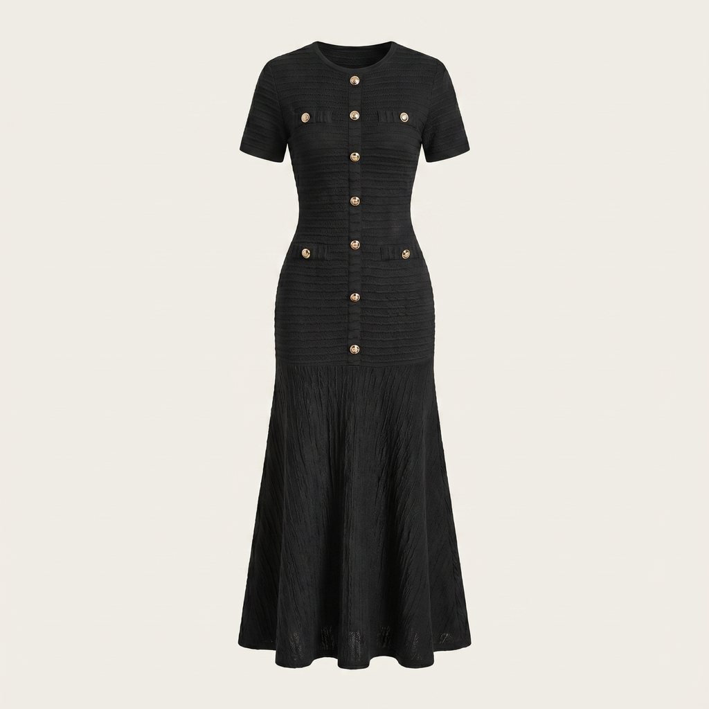 Robe Longue Maille Noire