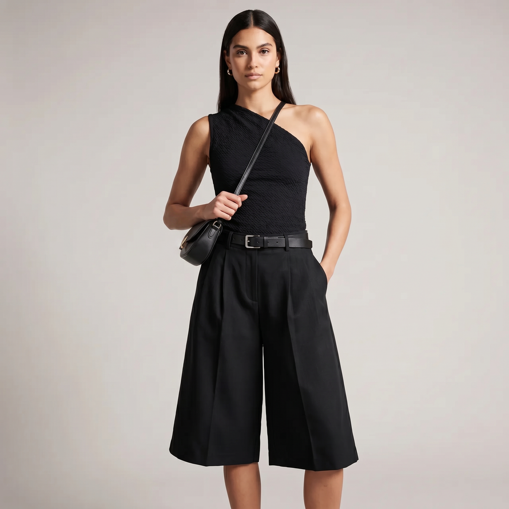 Bermuda Tailleur Femme Noir