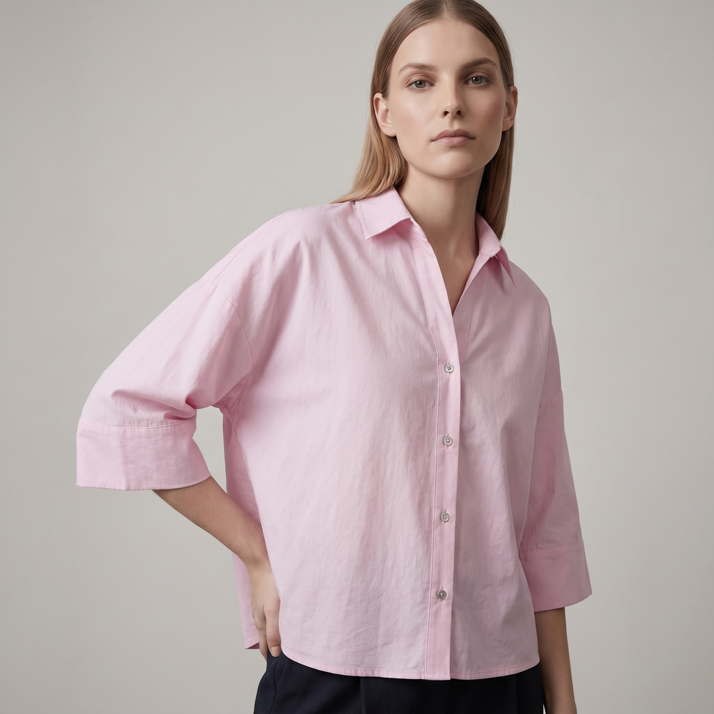 Chemise oversize rose pastel