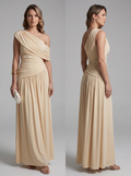 Robe Longue Asymétrique Drapée