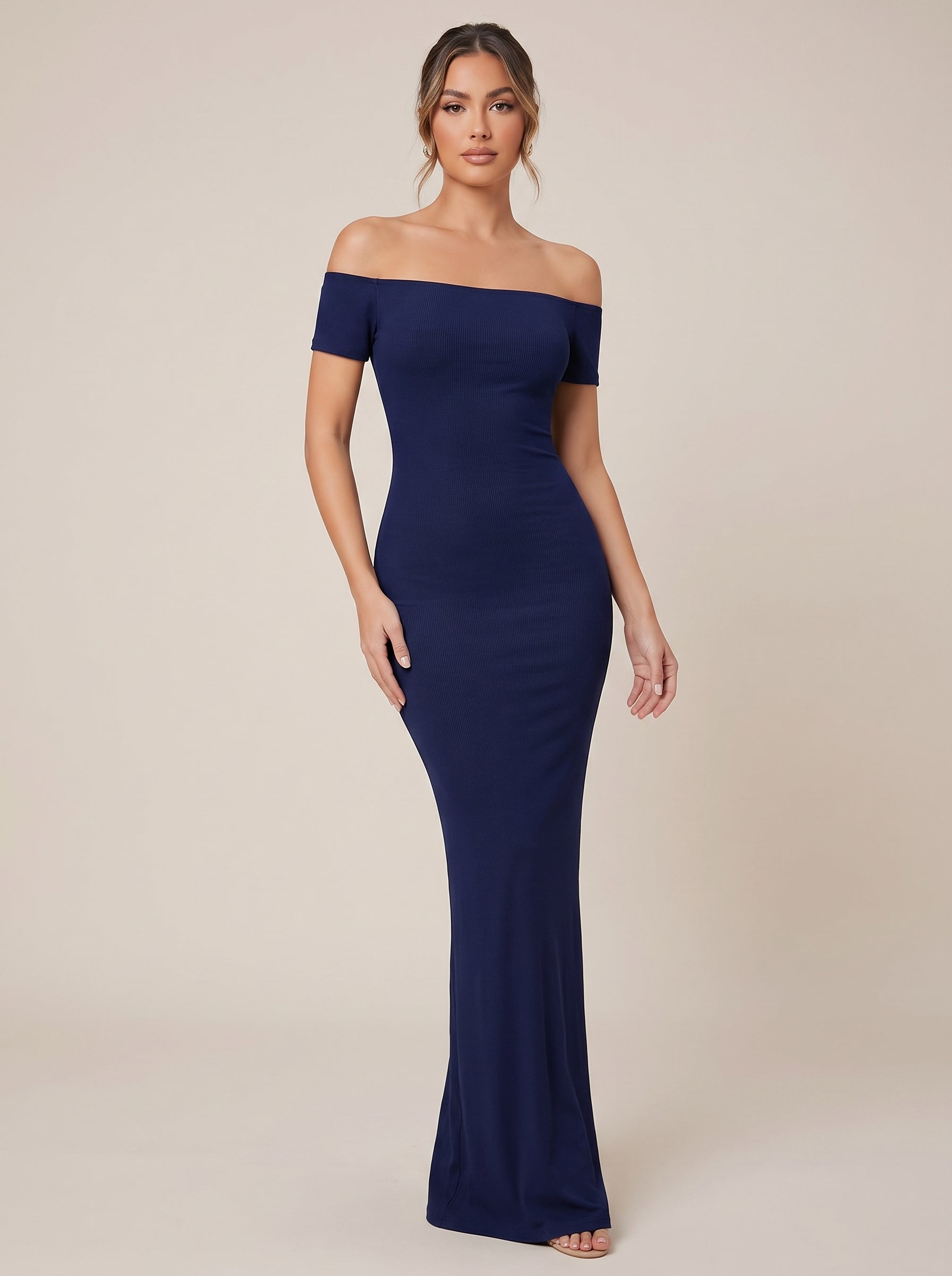 Robe longue moulante Bardot