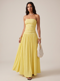 Robe longue plissée