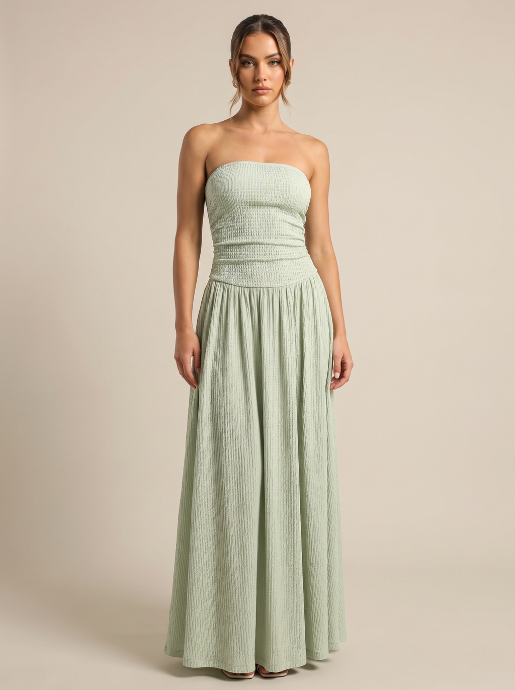 Robe longue plissée